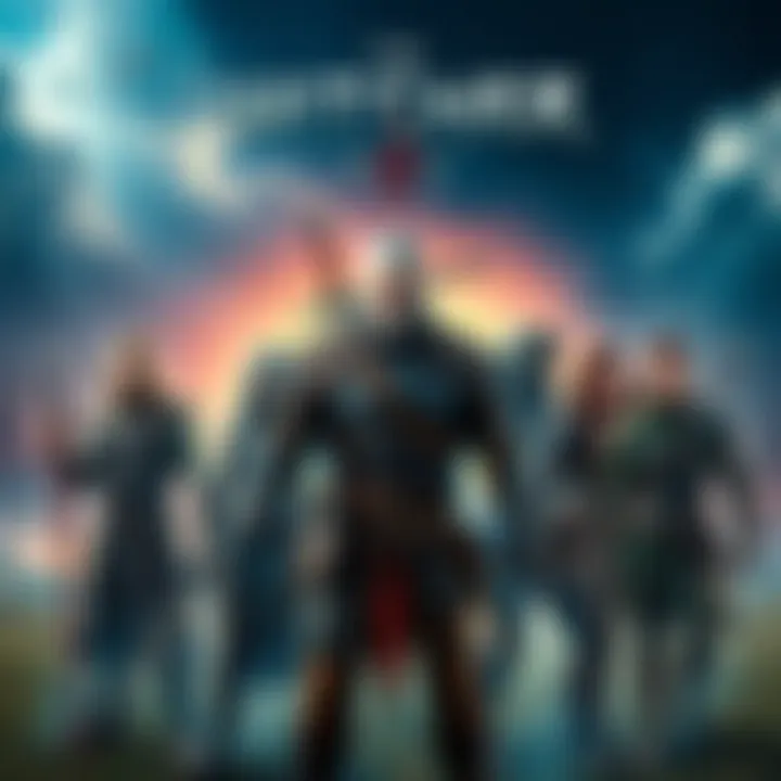 Witcher game series characters Geralt of Rivia and other key characters from the Witcher series standing together, showcasing their unique designs and weapons, set against a fantasy backdrop.