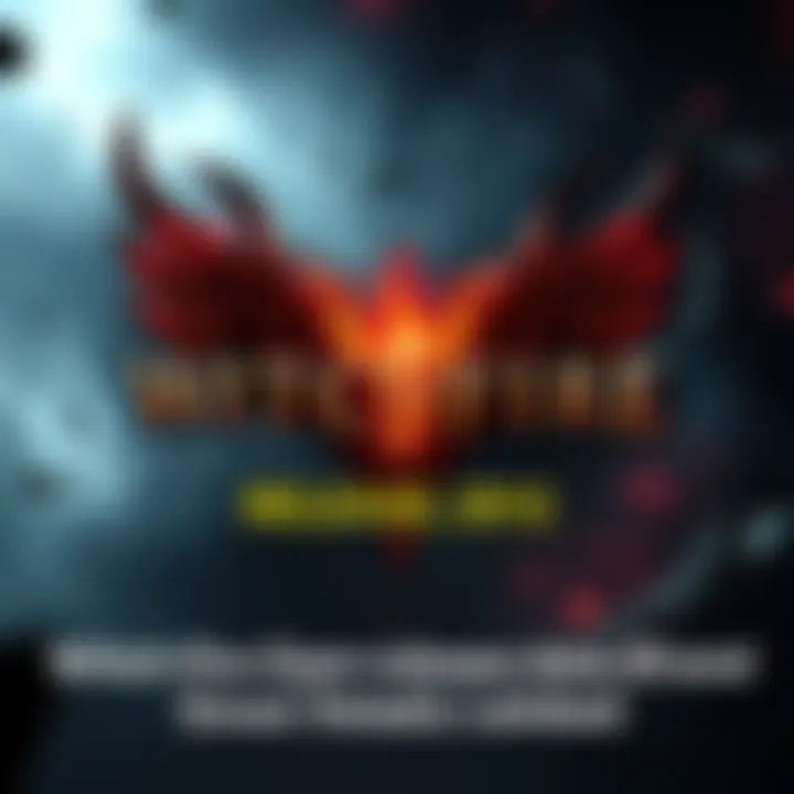 A visually striking graphic showcasing the Witchfire game logo and release date, with a dark fantasy theme and elements representing Gnosis.