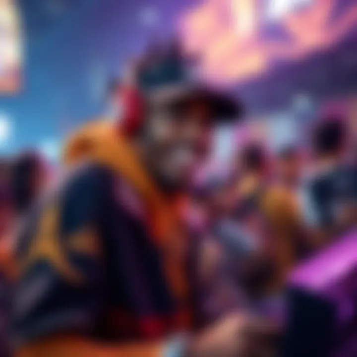 Wiz Khalifa as a new playable character in a gaming scene, engaging fans at the Summer Game Fest