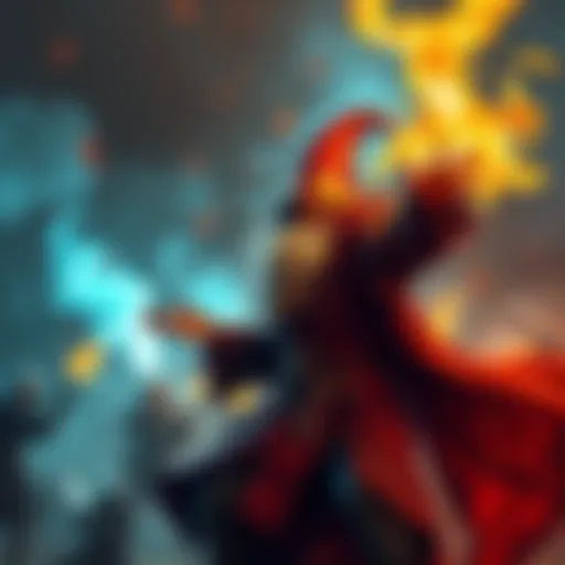 A chaotic evil wizard casts a fireball, causing destruction and chaos among party members in a tabletop RPG setting.