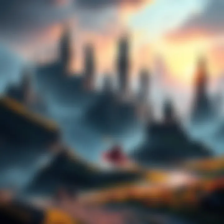 A fantasy scene depicting a magical landscape with castles and wizards, representing potential adventures in a new game set in the Wizarding World.