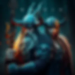 A depiction of Wodin, a Germanic god, alongside Eivor, a character from Norse mythology, highlighting their connection.