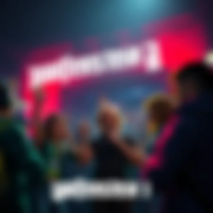 Artwork showing fans excitedly discussing the potential announcement of Wolfenstein 3 in a vibrant setting.