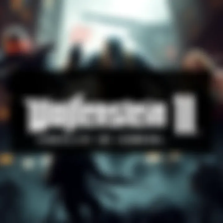 A graphic showcasing the logo of Wolfenstein 3 with a background of action scenes from previous games in the series.