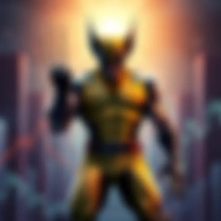 Wolverine character standing triumphantly with a backdrop of rising charts showcasing its number one ranking.