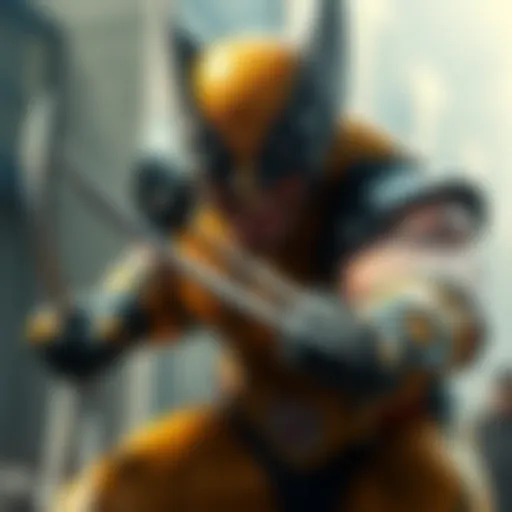 Wolverine with claws extended, ready for action in a dynamic pose