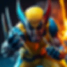 Wolverine character showcasing claws and fierce expression in a gaming scene