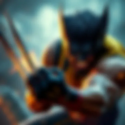 A character resembling Wolverine in action, showcasing his claws and intense gameplay, inviting players to join the adventure.