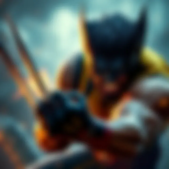 A character resembling Wolverine in action, showcasing his claws and intense gameplay, inviting players to join the adventure.