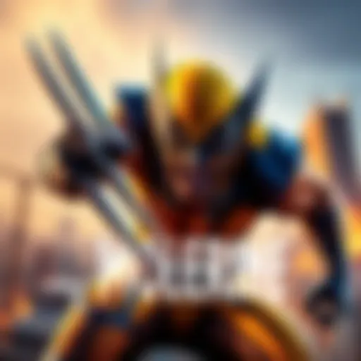 Wolverine in action fighting with sharp claws, showcasing vibrant graphics and dynamic gameplay on PS5