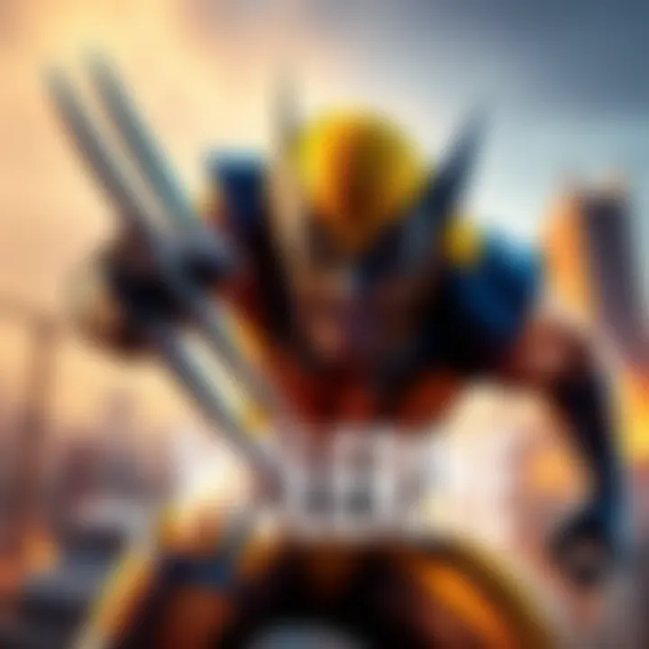 Wolverine in action fighting with sharp claws, showcasing vibrant graphics and dynamic gameplay on PS5