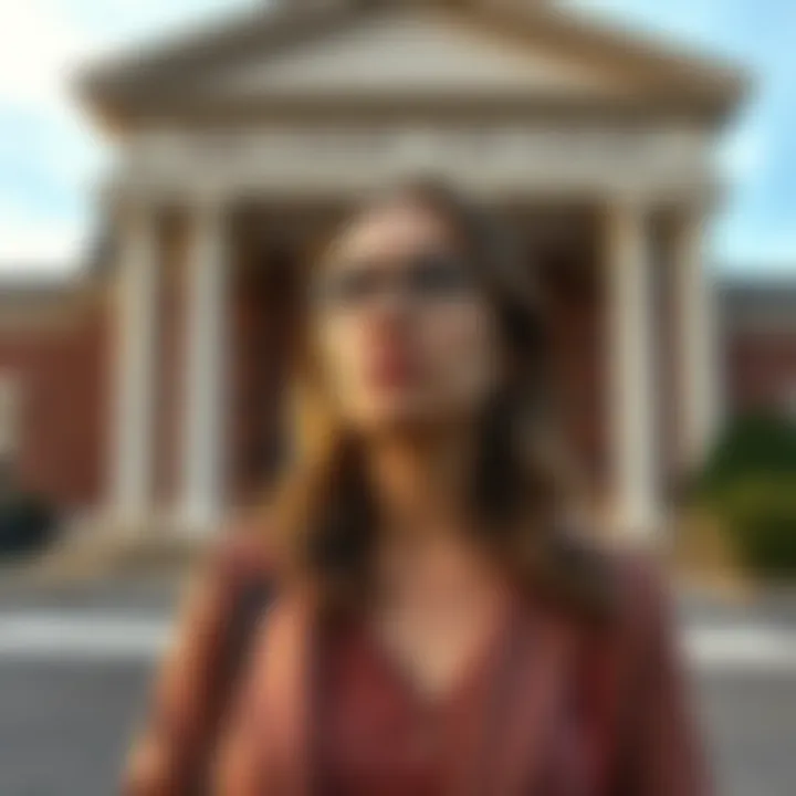 Woman Charged for Spreading False Claims A woman stands outside a courthouse, facing charges for making false statements about a YouTuber's health after mukbang videos.