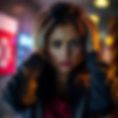 A woman with a distressed expression holding her head in her hands, looking for assistance.