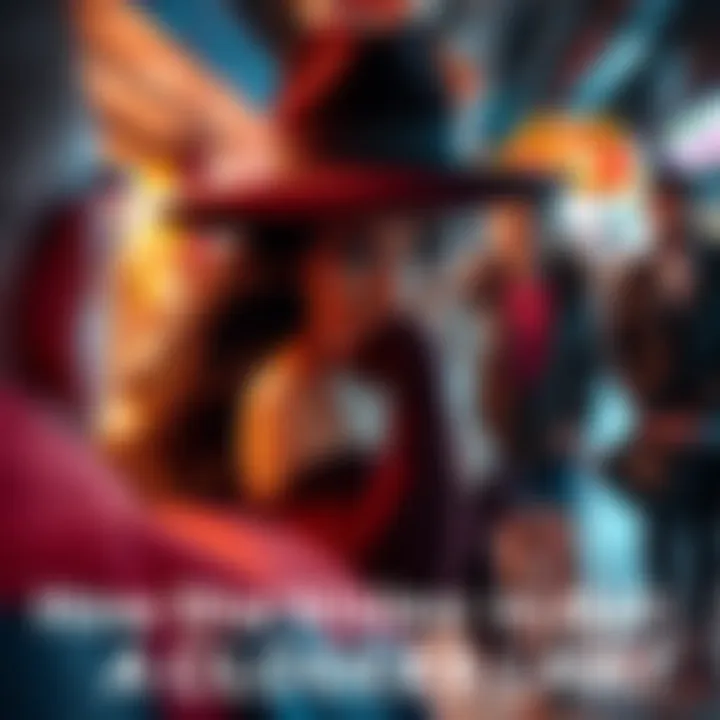 A woman stealthily takes a hat from a distracted person while friends are watching nearby.