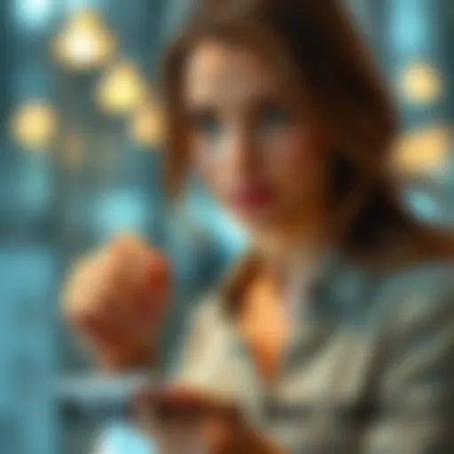 Woman Considering Decision A thoughtful woman looks at a checklist, contemplating a decision about a significant opportunity.