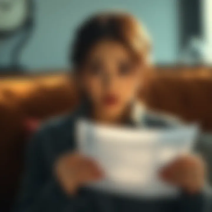 Woman in distress over a letter A woman looks shocked and distressed while holding a letter, symbolizing betrayal and emotional turmoil in her relationship with Tae-Young.