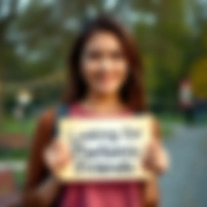 A 32-year-old woman from the UK smiling and holding a sign that says 'Looking for Platonic Friends'. She is dressed casually and appears friendly, set against a park background.