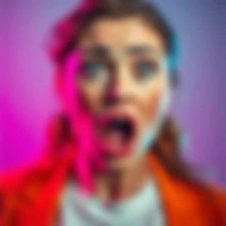 A woman in disbelief, with wide eyes and open mouth, reacting to surprising news or statement.