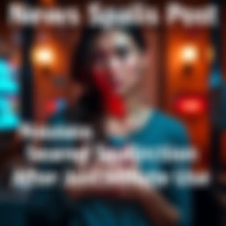 A woman looks surprised and holds her stomach after using a device for less than a minute, showing signs of nausea