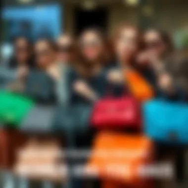 A group of women showcasing a variety of stylish handbags in different colors and designs, highlighting their unique personal styles.