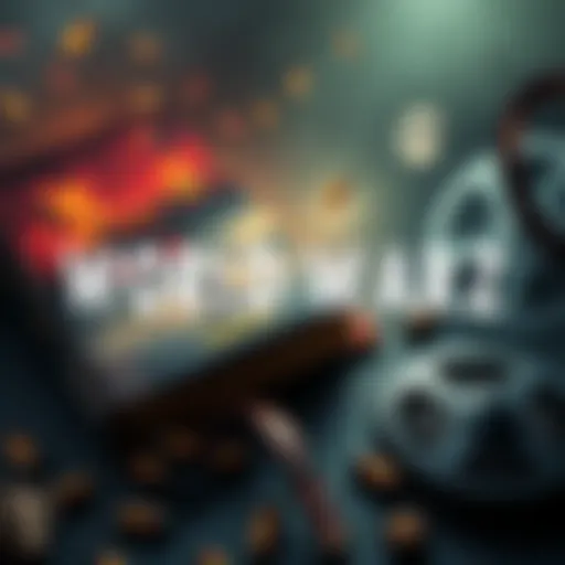 Various elements from the World War Z universe including a zombie apocalyptic scene, a book, a film reel, and video game graphics
