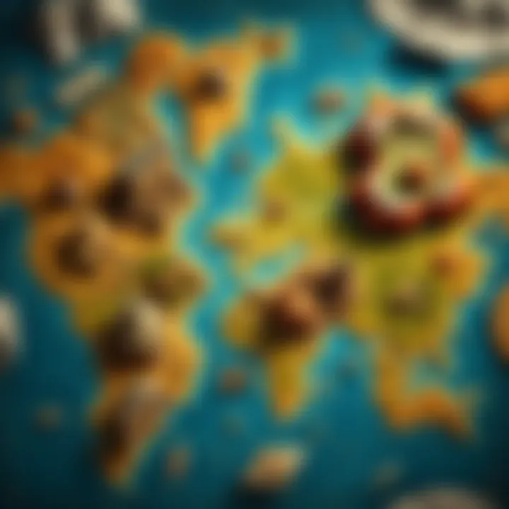 World Map for D&D Campaign A detailed world map showing various terrains, cities, and landmarks used for a Dungeons & Dragons campaign