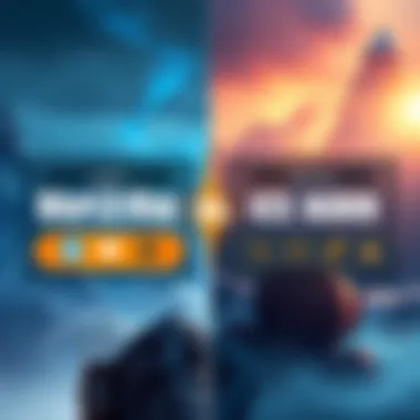 Comparison of World+Rise and World+Iceborn A split-screen showing two options labeled World+Rise and World+Iceborn with icons representing talent selection.