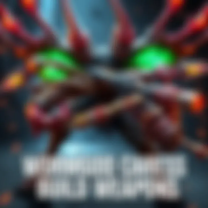 Selection of weapons designed for the Wormgod Caress build, showcasing options that enhance champion stunning abilities and fast gameplay.