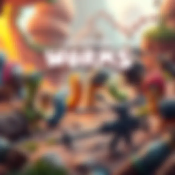 Colorful worm characters battle in a fun, cartoonish landscape with various weapons and tools