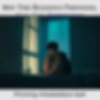 Person looking worried in a dimly lit room A young adult sits on a bed, looking anxious, with shadows casting on the wall, representing the fear stemming from a strict religious upbringing.