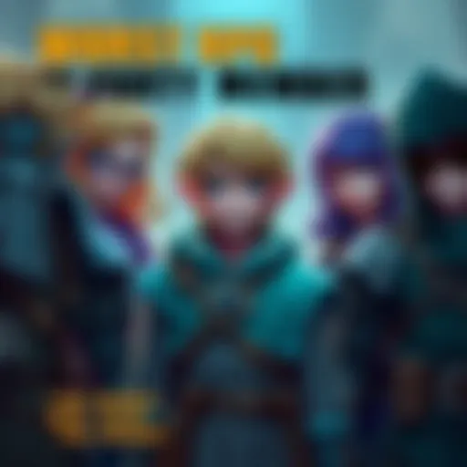 Worst RPG Party Member A group of RPG characters with one member looking sad and weak, contrasting with the stronger members of the party.