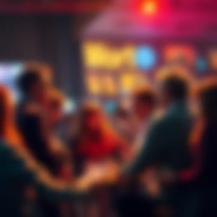 A group of people engaged in a lively discussion, using the term 'wort' in various contexts.