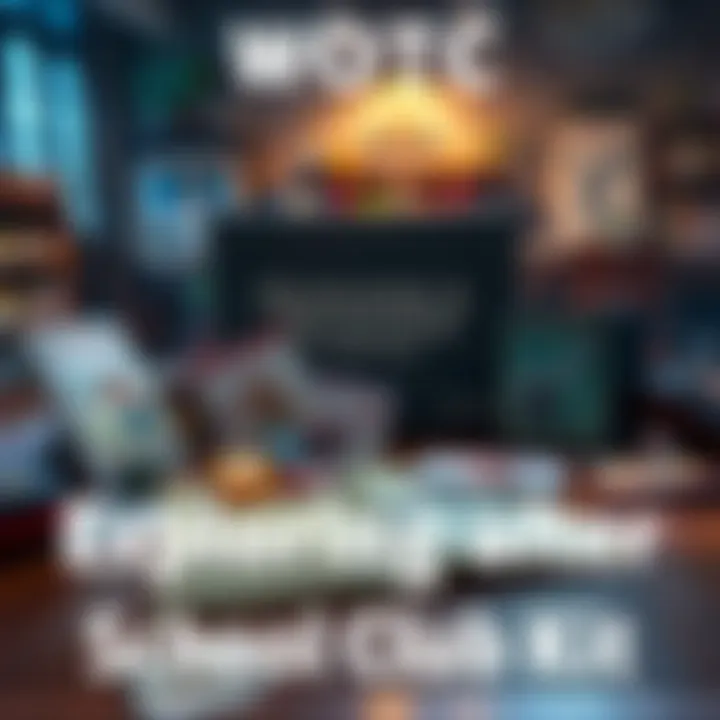 WOTC After School Club Kit A Dungeons & Dragons after school club kit on a table, showcasing game materials like character sheets, dice, and campaign guides.