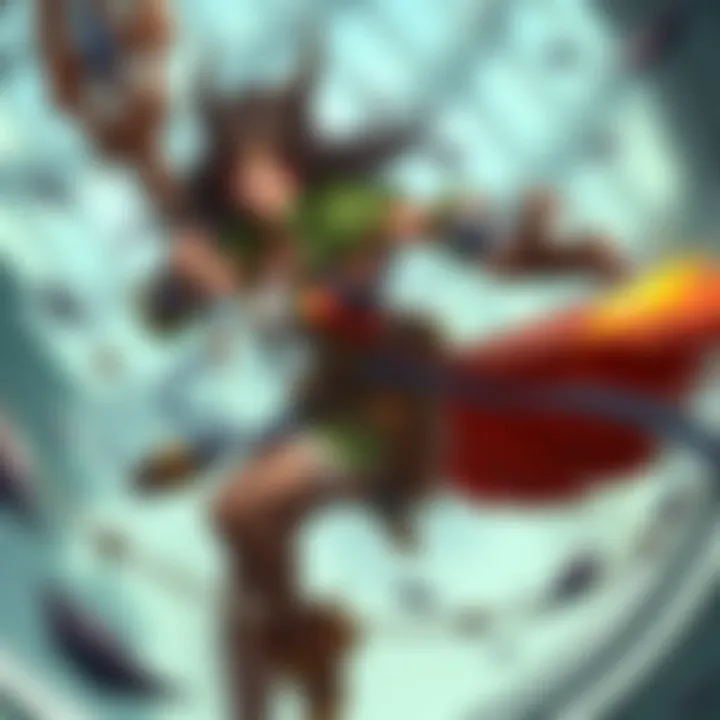An illustration of Wren, a fantasy character, utilizing her specializations in a game setting with high ability scores. She shows a confident stance and skilled movement, highlighting her gameplay mec...