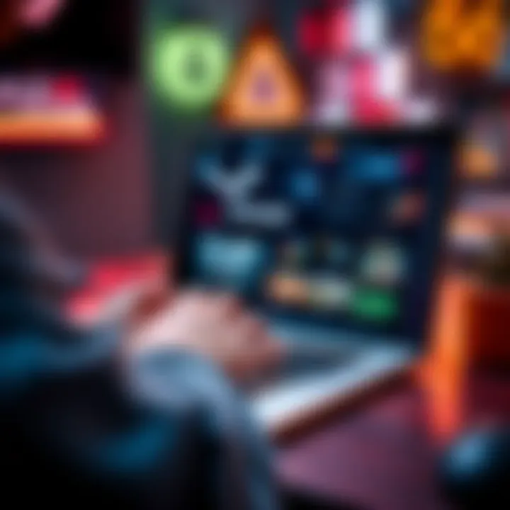 Person typing a review on a laptop with Steam interface visible