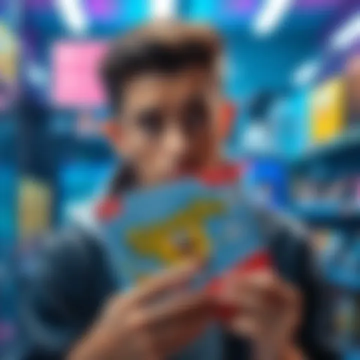 A gamer looks confused holding a game box that shows Spongebob instead of the expected game for Factoria.