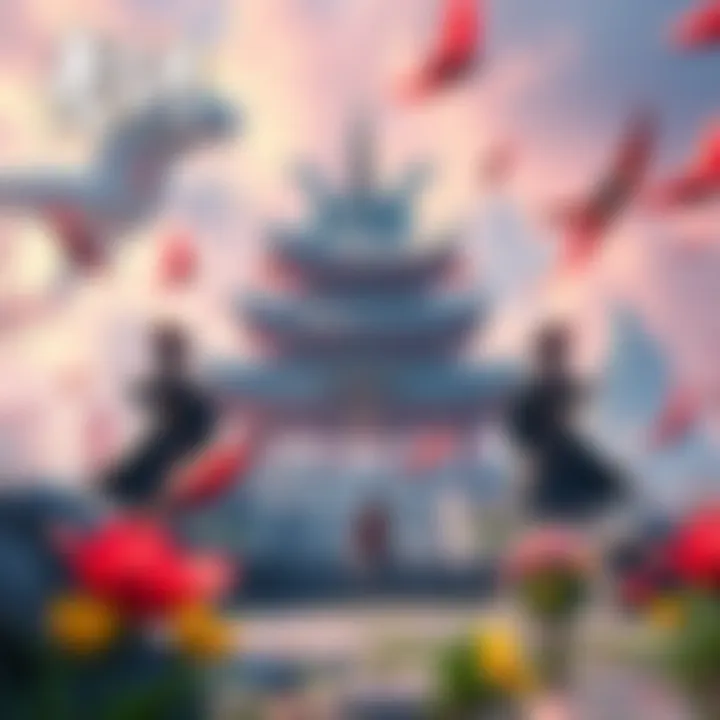 A vibrant scene from Wuchang Fallen Feathers showcasing characters and a fantasy landscape