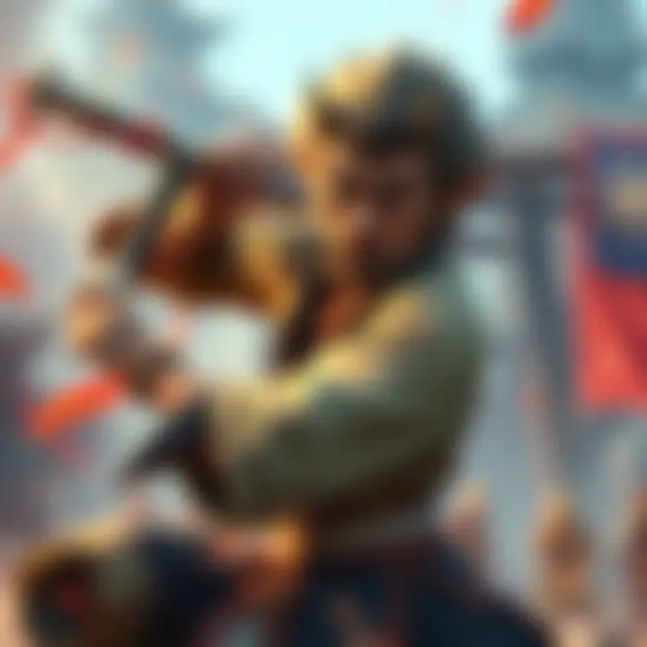 Wukong character swinging a staff in a gaming environment, looking focused and ready for battle.