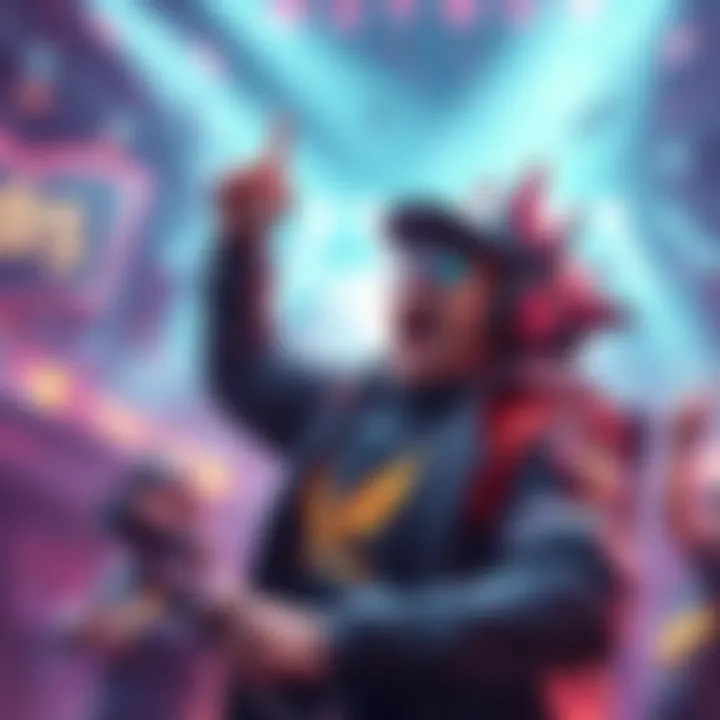 Wuyamg celebrates a gaming victory, shouting excitedly before using an ultimate move