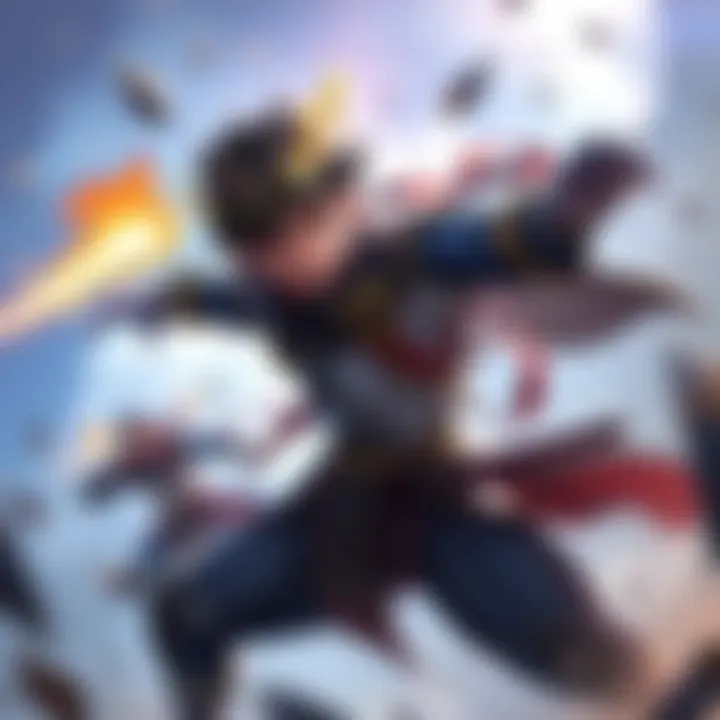 Wuyang showcasing his skills in a brawl setting, demonstrating his projectile abilities and mobility while engaging with team members.