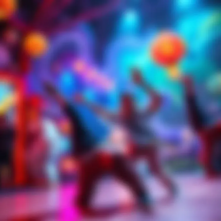 Player using the Wuyang technique A player joyfully performs the hidden Wuyang technique in a colorful gaming environment, with Ash watching nearby