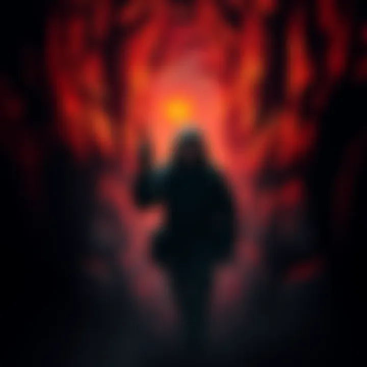 WW1 Horror Game in Trench A player in a WW1 trench holds a whistle, surrounded by dark shadows representing lurking enemies.