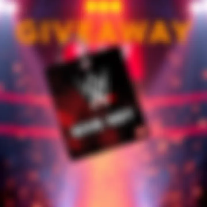 A graphic showing a WWE 2K23 game key with text inviting fans to enter the giveaway.