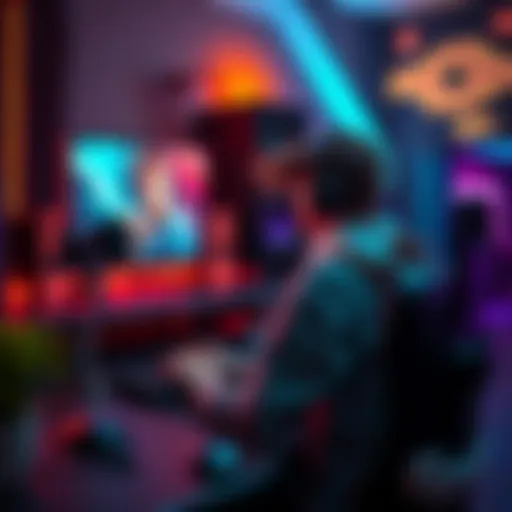 xQc sitting at a gaming desk with a headset, focused on his screen while streaming to his audience