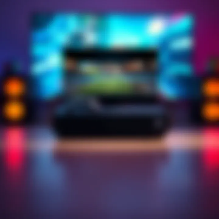 An Xbox console displaying game captures on the screen, showing highlights from a gaming session.