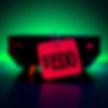 An Xbox console with a price tag showing higher prices