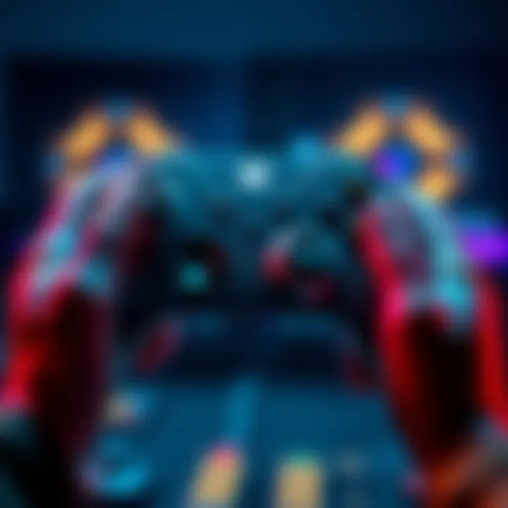 Xbox controller with hall effect sticks A gamer holds an Xbox controller showcasing hall effect sticks and back buttons, ready for action.