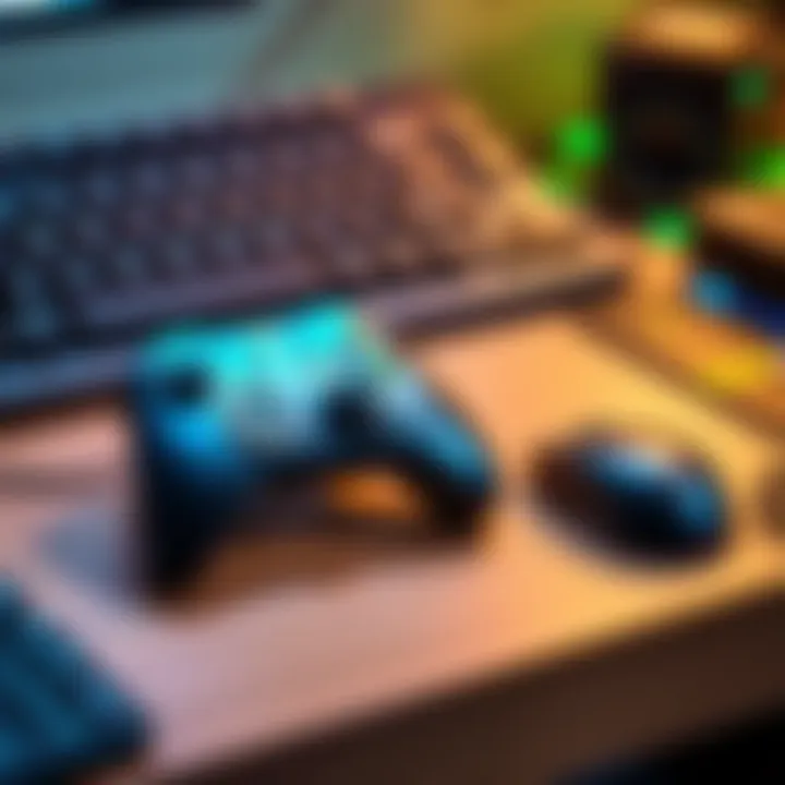 An Xbox controller next to a keyboard and mouse on a desk, highlighting gaming options for Metal Gear Solid 2