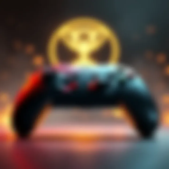 An Xbox controller in front of a trophy icon, symbolizing the Slam Master trophy challenge in a game.