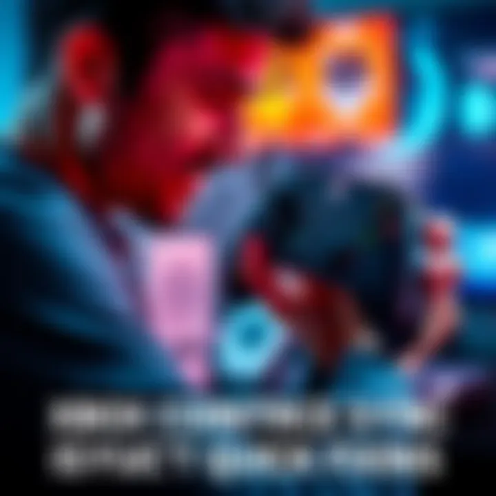 Xbox controller troubleshooting A person troubleshooting an Xbox controller that won't sync, with a console in the background.